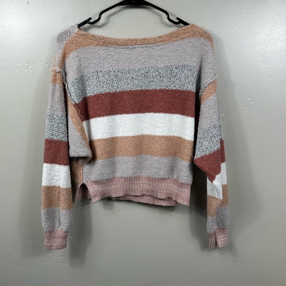 Free People Womens Candyland Pullover Cream and Grey Size Small - Picture 8 of 8